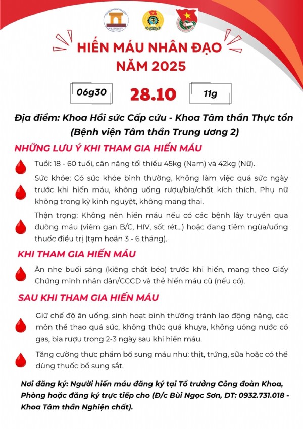 Hiến máu nhân đạo năm 2025